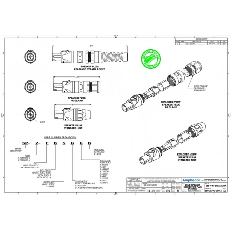 Изображение 2 (Кабельный разъем SpeakOn 4pin Amphenol SP-4-F)