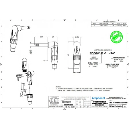 Изображение 2 (Угловой кабельный разъем Amphenol TM2RBJ-AU)