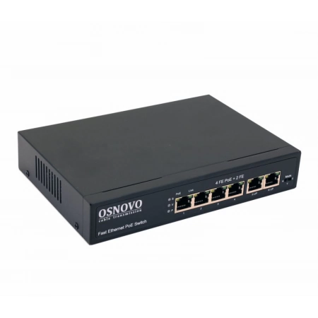 Коммутатор 6-портовыйFast Ethernet с PoE OSNOVO SW-20600(80W)