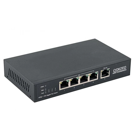 Коммутатор/ удлинитель 5-портовый Gigabit Ethernet с PoE OSNOVO SW-8050/D