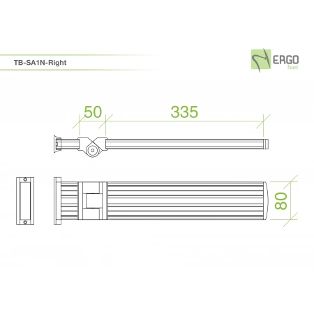 Изображение 2 (Правая крепежная планка серии TBSS ErgoFount TB-SA1N-Right)