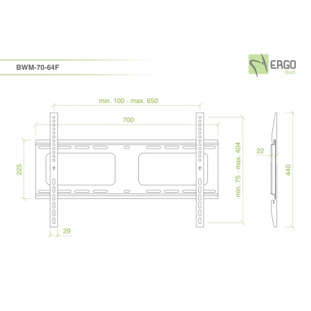 Изображение 2 (Настенное крепление для дисплея ErgoFount BWM-70-64F)