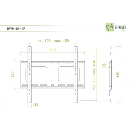 Изображение 2 (Настенное крепление для дисплея ErgoFount BWM-55-44F)