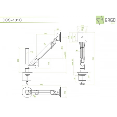 Изображение 3 (Настольное шарнирное крепление для монитора ErgoFount DCS-101C)