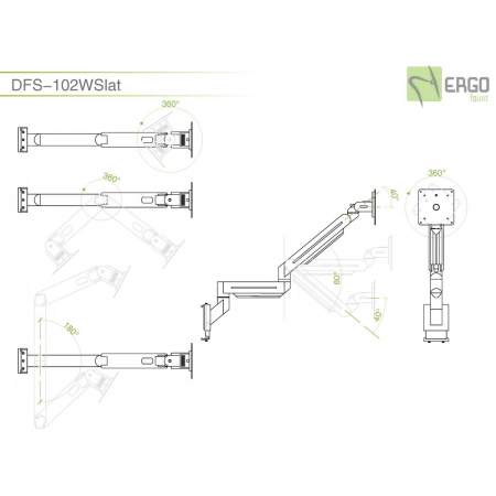 Изображение 2 (Шарнирное крепление на перегородку для монитора ErgoFount DFS-102WSlat)