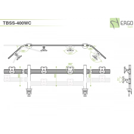Изображение 2 (Настольное крепление для 4 мониторов ErgoFount TBSS-400WC)