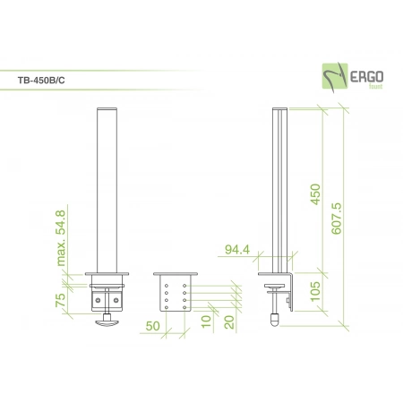 Изображение 2 (Основание для крепления серии TBSS ErgoFount TB-450B/C)
