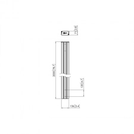 Изображение 3 (Напольная широкая штанга 2000 мм модульной крепежной системы Universal video wall Vogels PUC 2920 Black)