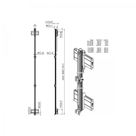 Изображение 2 (Комплект крепежных болтов М5 Vogels PLA 8105)