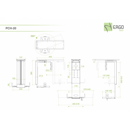 Изображение 2 (Выдвижная подставка для системного блока под стол ErgoFount PCH-20)