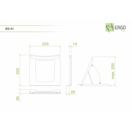 Изображение 2 (Складная настольная подставка для ноутбука или планшета ErgoFount BS-01)