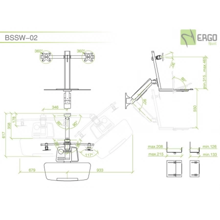 Изображение 2 (Настенное рабочее место для 2 мониторов ErgoFount BSSW-02)