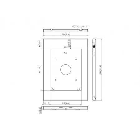 Изображение 2 (Антивандальный Кожух для планшета iPad Air 1, 2 и iPad Pro 9.7 без доступа к центральной кнопке HOME Vogels PTS 1214)