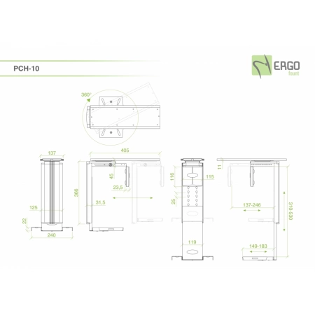 Изображение 2 (Выдвижная подставка для системного блока под стол ErgoFount PCH-10)