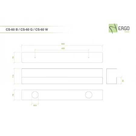 Изображение 2 (Горизонтальный кабельный лоток ErgoFount CS-60B)