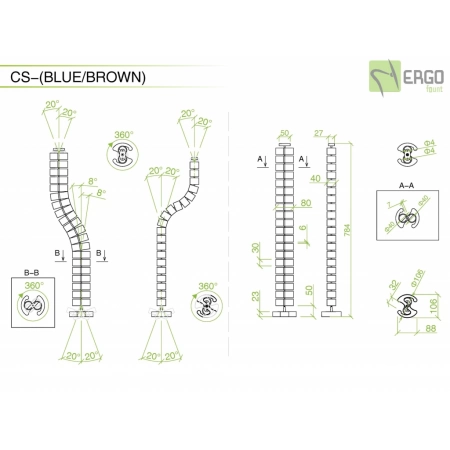 Изображение 2 (Вертикальный гибкий кабель-канал ErgoFount CS-BROWN)