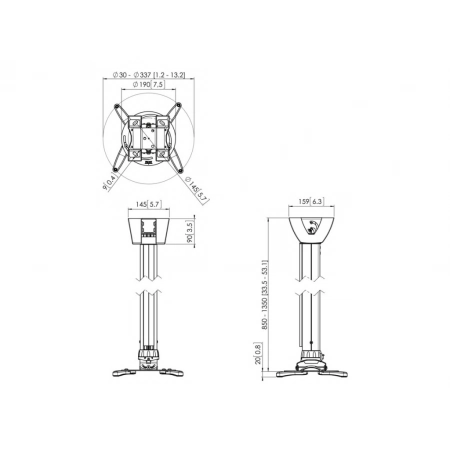 Изображение 3 (Телескопическое потолочное крепление для проектора Vogels PPC 1585W)