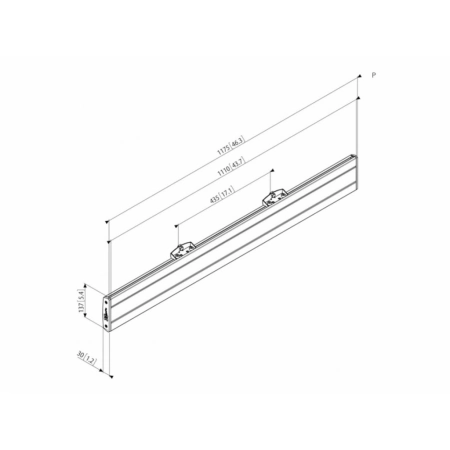 Изображение 3 (Крепежная планка шириной 1175 мм для направляющих модульной крепежной системы Connect-it Vogels PFB 3411)