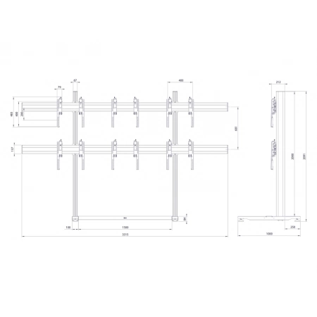 Изображение 2 (Напольный стационарный стенд для видеостены Vogels F2344 Black)