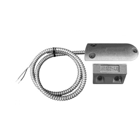 Извещатель охранный точечный магнитоконтактный высокотемпературный, кабель в металлорукаве Магнито-Контакт ИО 102-40 А2М (3), высокотемпературный