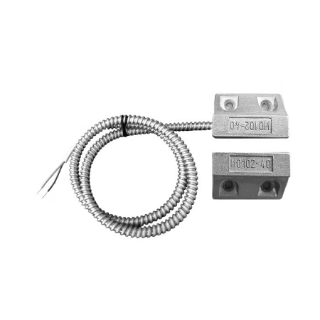 Извещатель охранный точечный магнитоконтактный высокотемпературный, кабель в металлорукаве Магнито-Контакт ИО 102-40 Б2М (3), высокотемпературный
