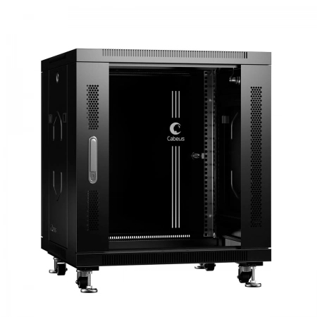 Шкаф напольный 19-дюймовый, 12U CABEUS SH-05C-12U60/80-BK (8570c)