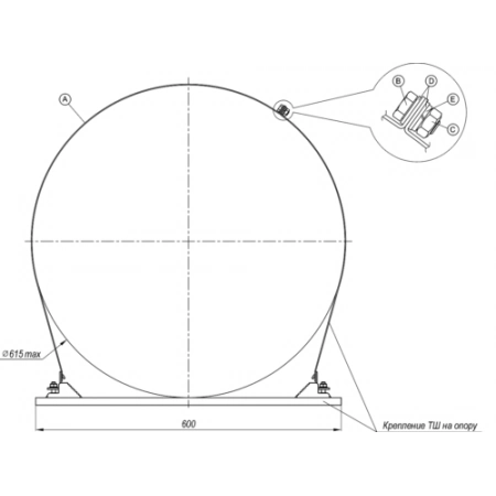 Удлинитель столбового крепления Тахион Удлинитель для крепления ТШ на опору