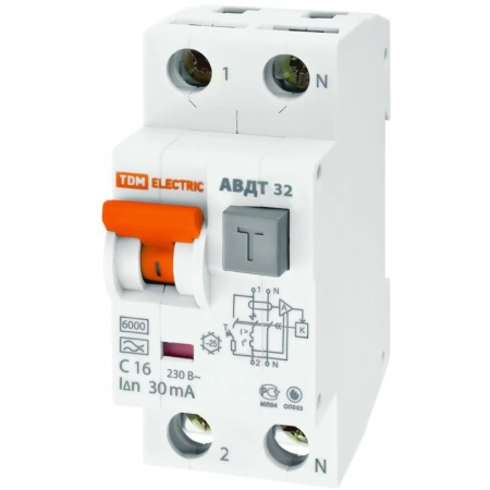 Автоматический выключатель дифференциального тока ОМА АВДТ 32 C16 30мА (SQ0202-0030)