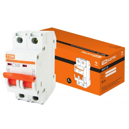 Автоматический выключатель ОМА ВА47-29 2Р 50А 4,5кА х-ка С (SQ0206-0098)