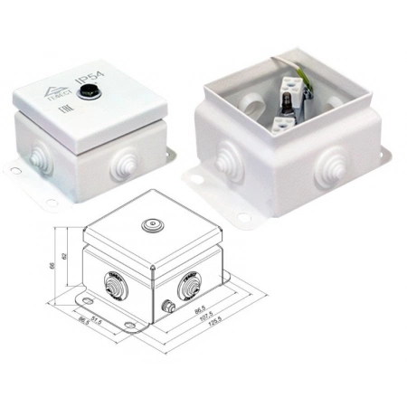 Коробка монтажная электротехническая Гефест КМ IP54-0808