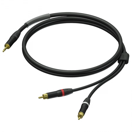 Аудиокабель miniJack 3,5 мм стерео (вилка) – 2х RCA (вилка), гибкий, UltraFlex™ Procab PRA711/3