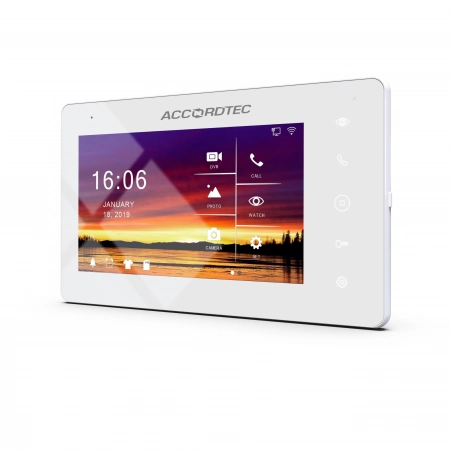Монитор домофона цветной с функцией свободные руки Accordtec AT-VD720W WH