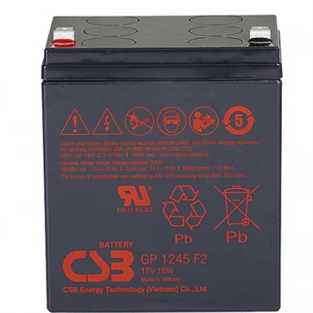 Аккумулятор герметичный свинцово-кислотный CSB GP 1245(16W)