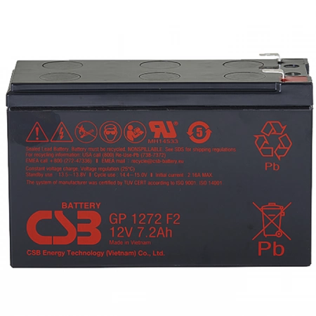 Аккумулятор герметичный свинцово-кислотный CSB GP 1272 F2