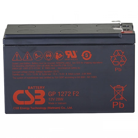 Аккумулятор герметичный свинцово-кислотный CSB GP 1272(28W)