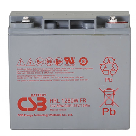 Аккумулятор герметичный свинцово-кислотный CSB HRL 1280W FR