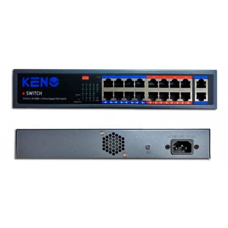 Коммутатор с питанием по PoE KENO KN-SW1602POE+