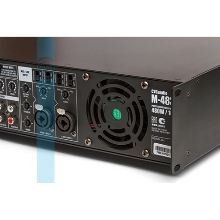 Изображение 7 (Профессиональный 100V микшер-усилитель для качественных систем трансляции фоновой музыки и оповещения CVGaudio M-483T)
