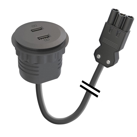 Встраиваемая зарядная станция Powerdot MINI с 2 разъемами USB (5 В, 2.4 А макс). Kondator 935-PM51-GST