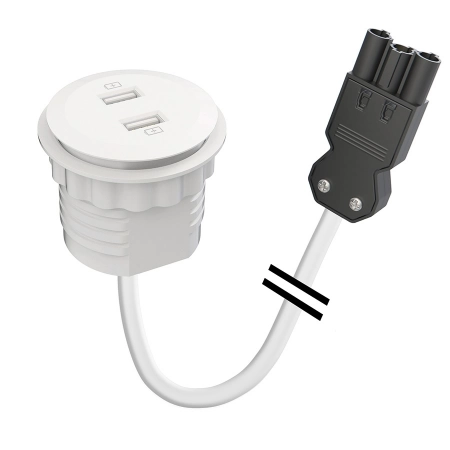 Изображение 1 (Встраиваемая зарядная станция Powerdot MINI с 2 разъемами USB (5 В, 2.4 А макс). Kondator 935-PM51W-GST)