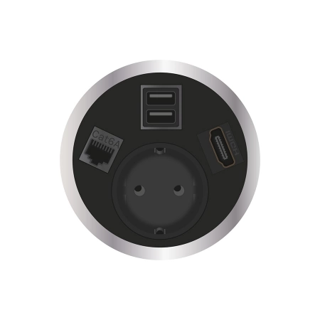 Встраиваемая розетка серии Port El для монтажа в стол с разъемами 2xUSB ABL 2F200125