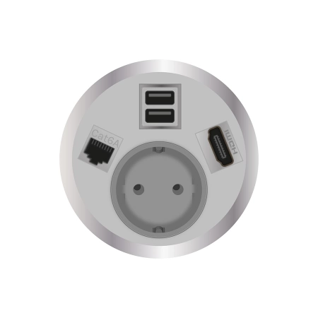 Встраиваемая розетка серии Port El для монтажа в стол с разъемами 2xUSB ABL 2F210125