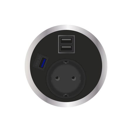 Встраиваемая розетка серии Port El для монтажа в стол с разъемами 2xUSB ABL 2F200122