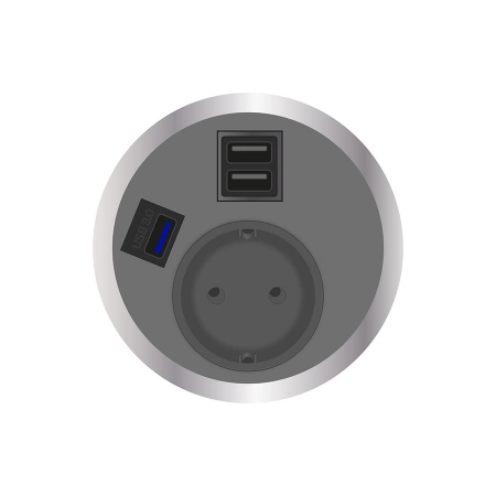Встраиваемая розетка серии Port El для монтажа в стол с разъемами 2xUSB ABL 2F220122