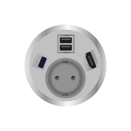 Встраиваемая розетка серии Port El для монтажа в стол с разъемами 2xUSB ABL 2F210123