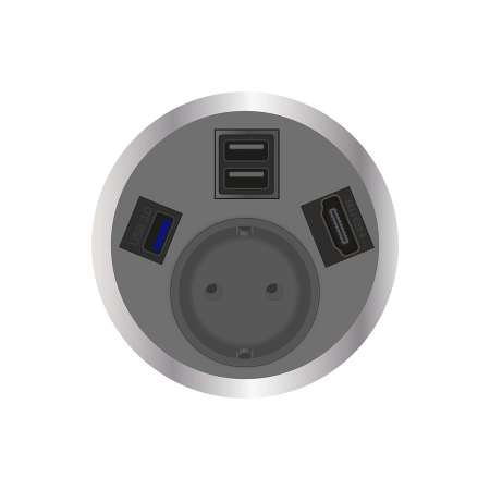 Встраиваемая розетка серии Port El для монтажа в стол с разъемами 2xUSB ABL 2F220123