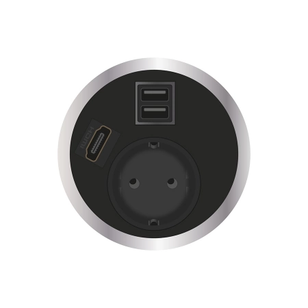 Встраиваемая розетка серии Port El для монтажа в стол с разъемами 2xUSB ABL 2F200124
