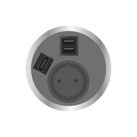 Встраиваемая розетка серии Port El для монтажа в стол с разъемами 2xUSB ABL 2F220124