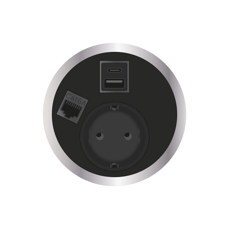 Встраиваемая розетка серии Port El для монтажа в стол с разъемами 1xUSB ABL 2F200104