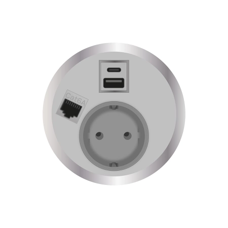 Встраиваемая розетка серии Port El для монтажа в стол с разъемами 1xUSB ABL 2F210104